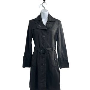 Paris Blues Outerwear Black Double Breasted‎ Cotton Blend  Coat Small